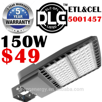 ETL UL DLC 5years warranty best selling items 130lm/w 150 watt led street shoe box light price